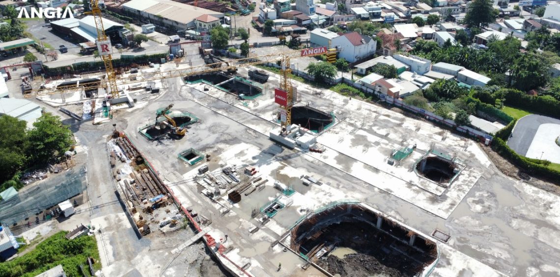 Một góc công trường dự án nhìn từ trên cao